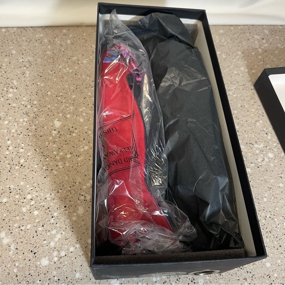 Dream Walkers Sandra Size 5.5 US / 36 EU Bow Flats Red Suede & Purple Artsy Shoe - Picture 10 of 11